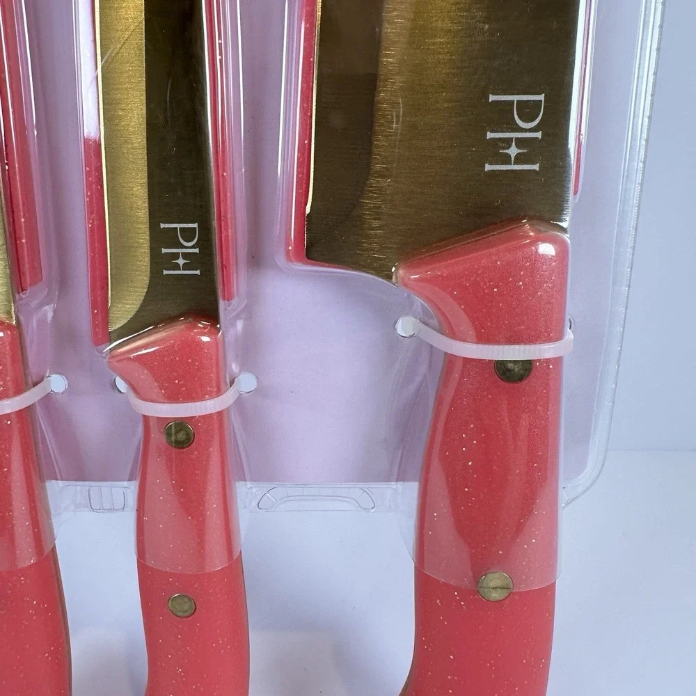 Paris Hilton Pink Knife Set 3 Pc Cutlery Set Glam Kitchen Kawaii